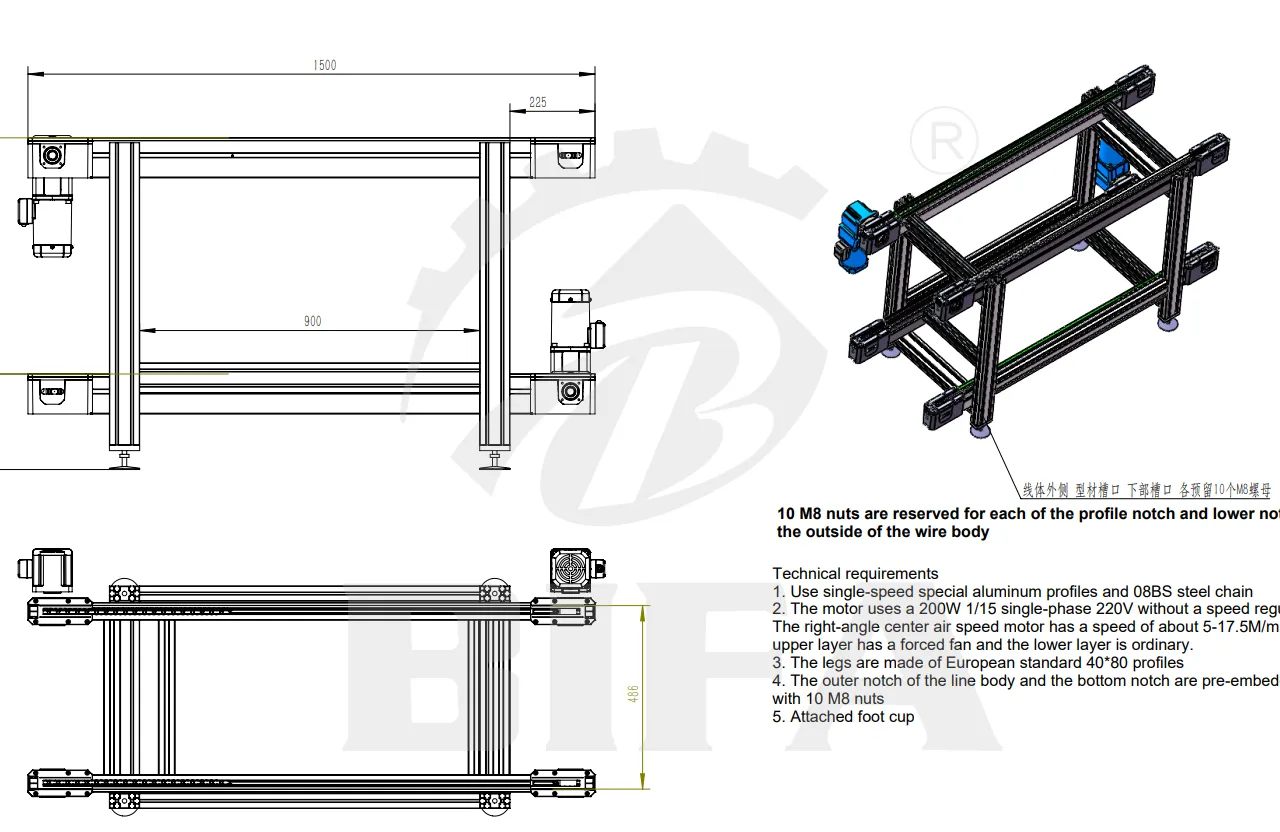 accumulate conveyors drawing