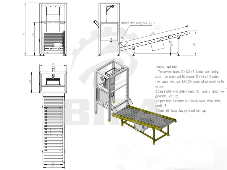 settling conveyor drawing