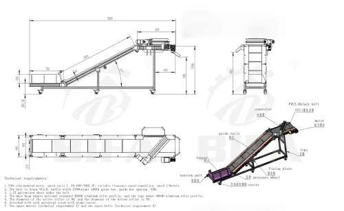 Sprue Separator Conveyor Drawing​